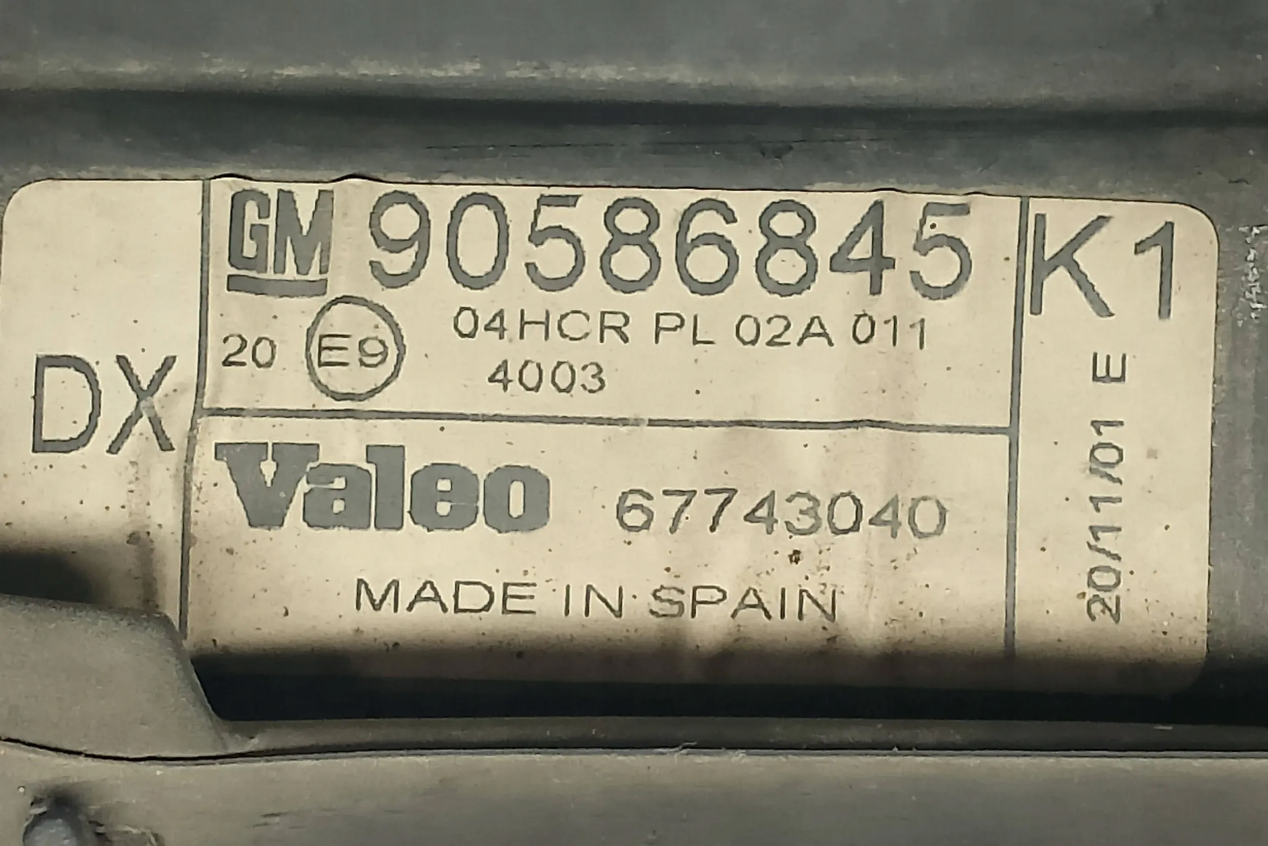 light front right OPEL VECTRA 90586845