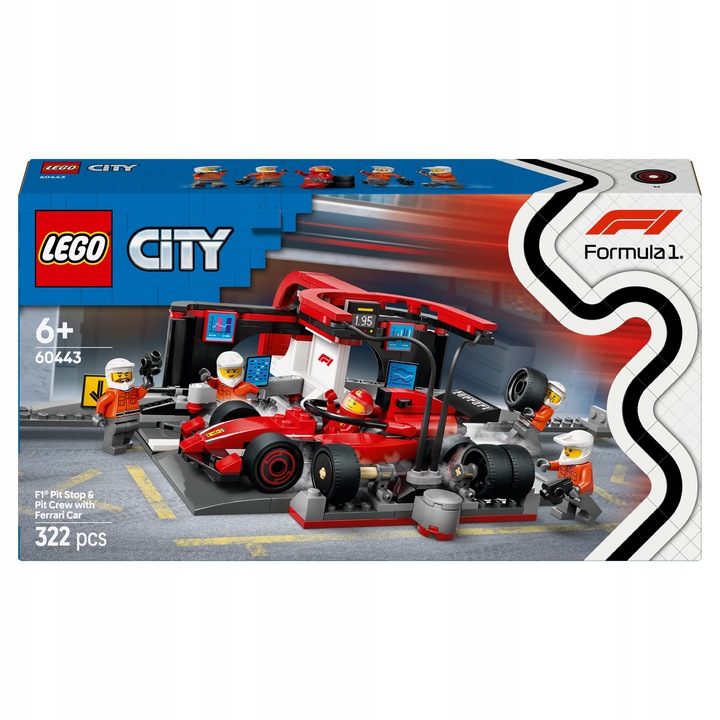 stavebnice Lego City F1 Pit Stop A Mechanici S Bolidem Ferrari 60443