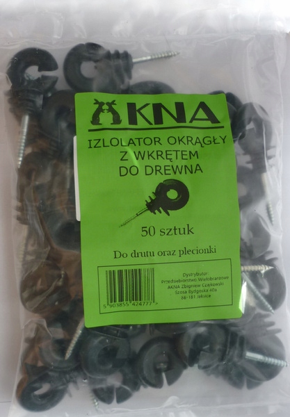 

Izolator okrągły z wkrętem pastuch 50szt Akna