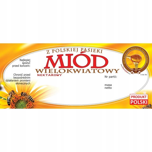 

Etykieta na miód Wielokwiatowy 100 szt Etykiety