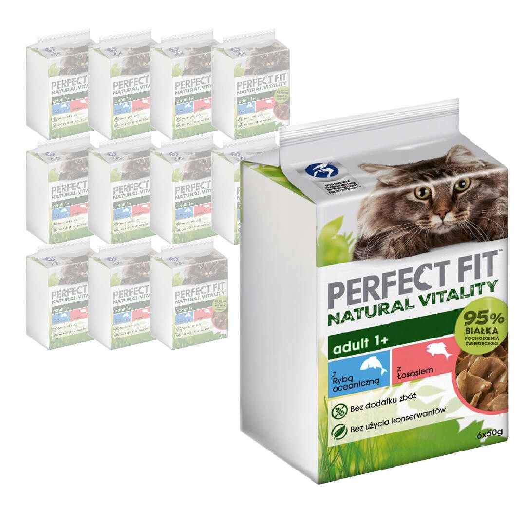 Levně Perfect Fit Natural Vitality 72x50g Mokré Krmivo Pro Kočky Ryba V Omáčce