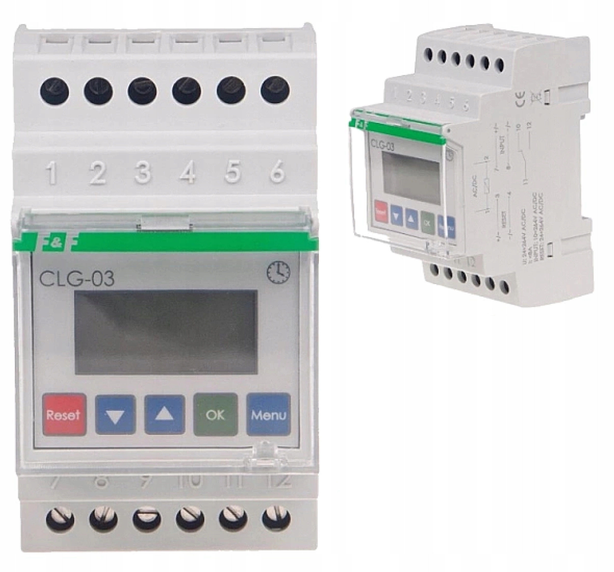 F&f Počítadlo pracovní doby Programovatelné 8A 264V CLG-03 na lištu Th35