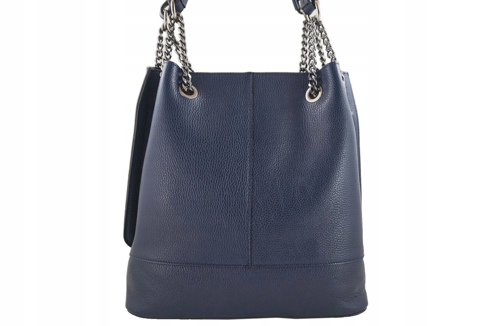 Módní dámská kožená kabelka shopperka italská modrá