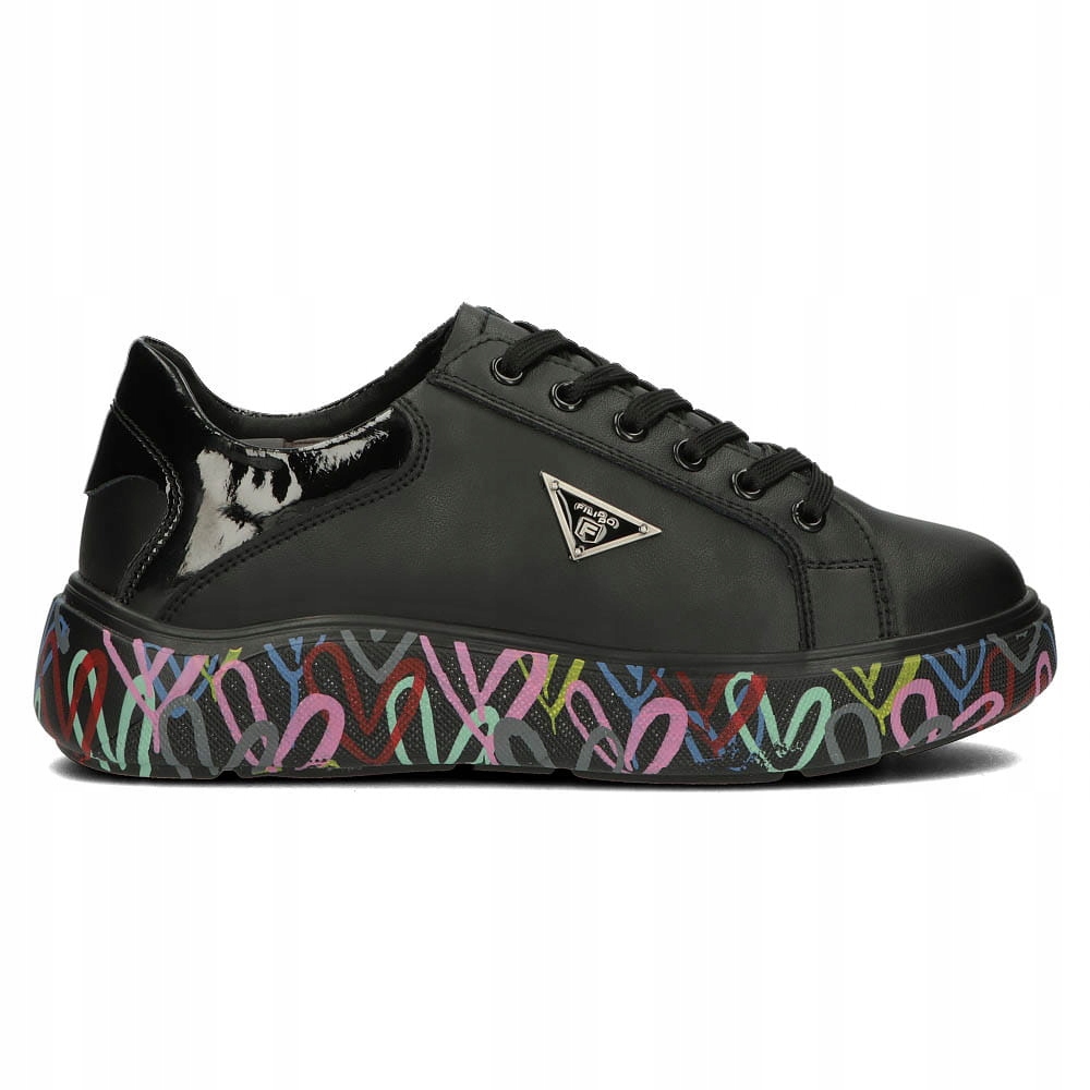 Kožené tenisky Filippo DP4480/24 Bk Mlt Černé 37, Černá