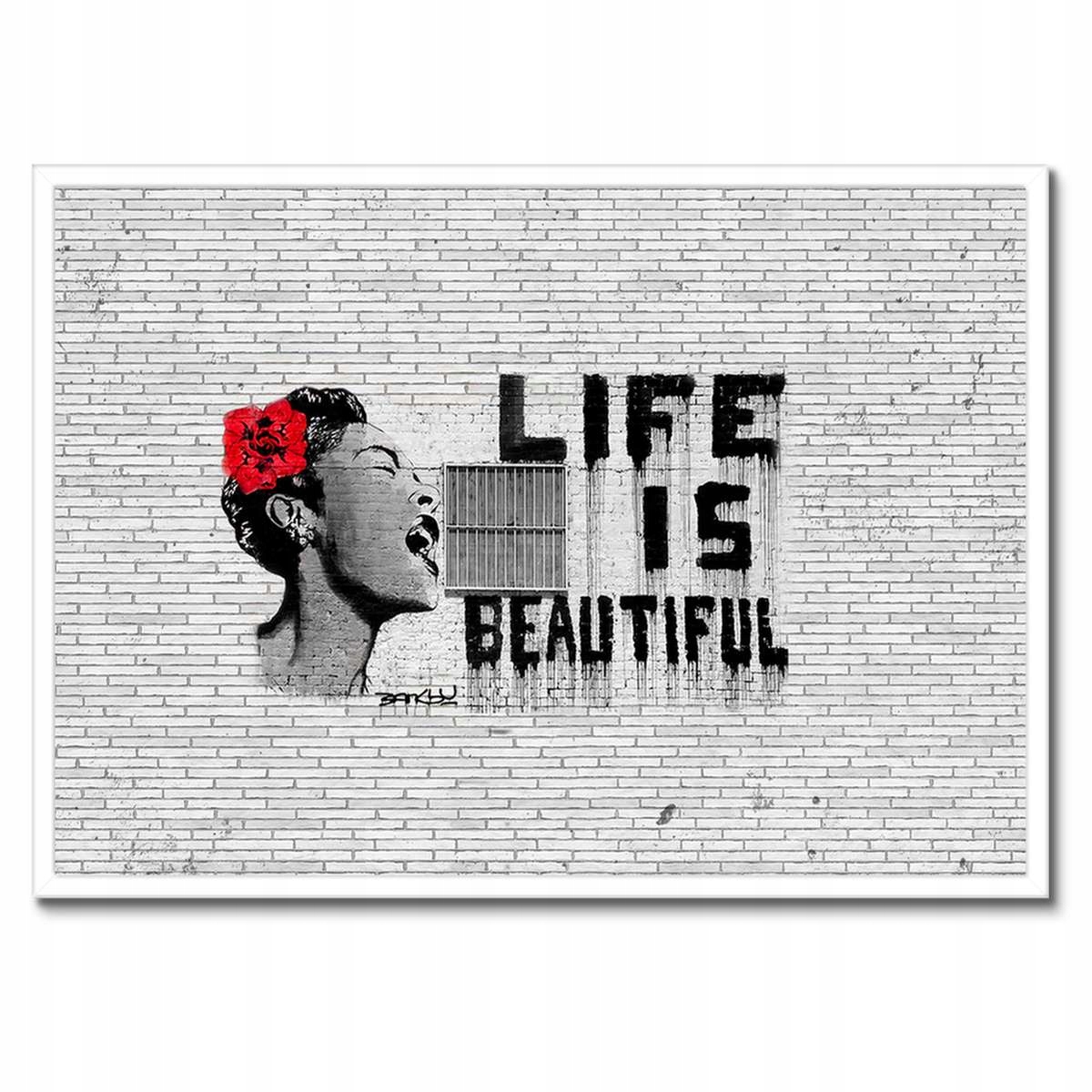 Plakáty v rámu 70x50 Banksy Life jsou krásné