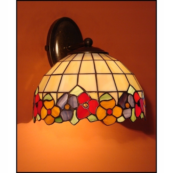 Nástenná nástenná lampa vitráž Bratki 23 cm