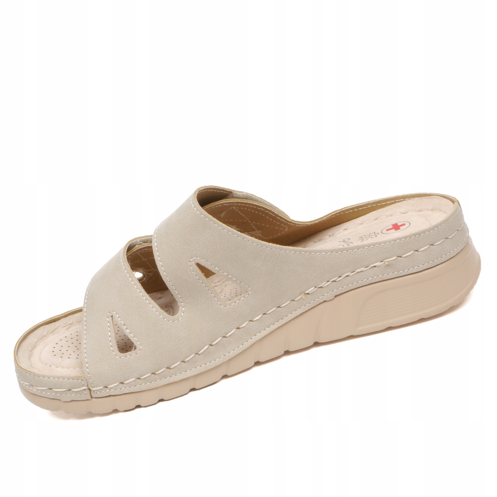 Klapki Damskie Skotnicki LEKKIE Wygodne Regulowane Paski Rzepy wkł. SKÓRA Oryginalne opakowanie producenta pudełko