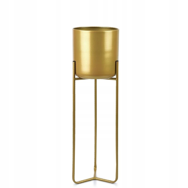 

Kwietnik złoty metalowy 66 cm z osłonką glamour