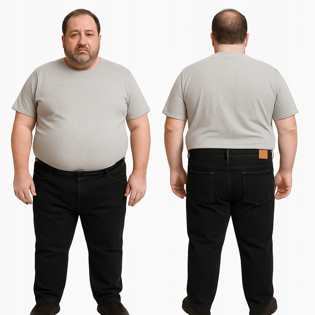 vel.42 Pánské kalhoty Jeansy klasické černé Kenz Plus Size