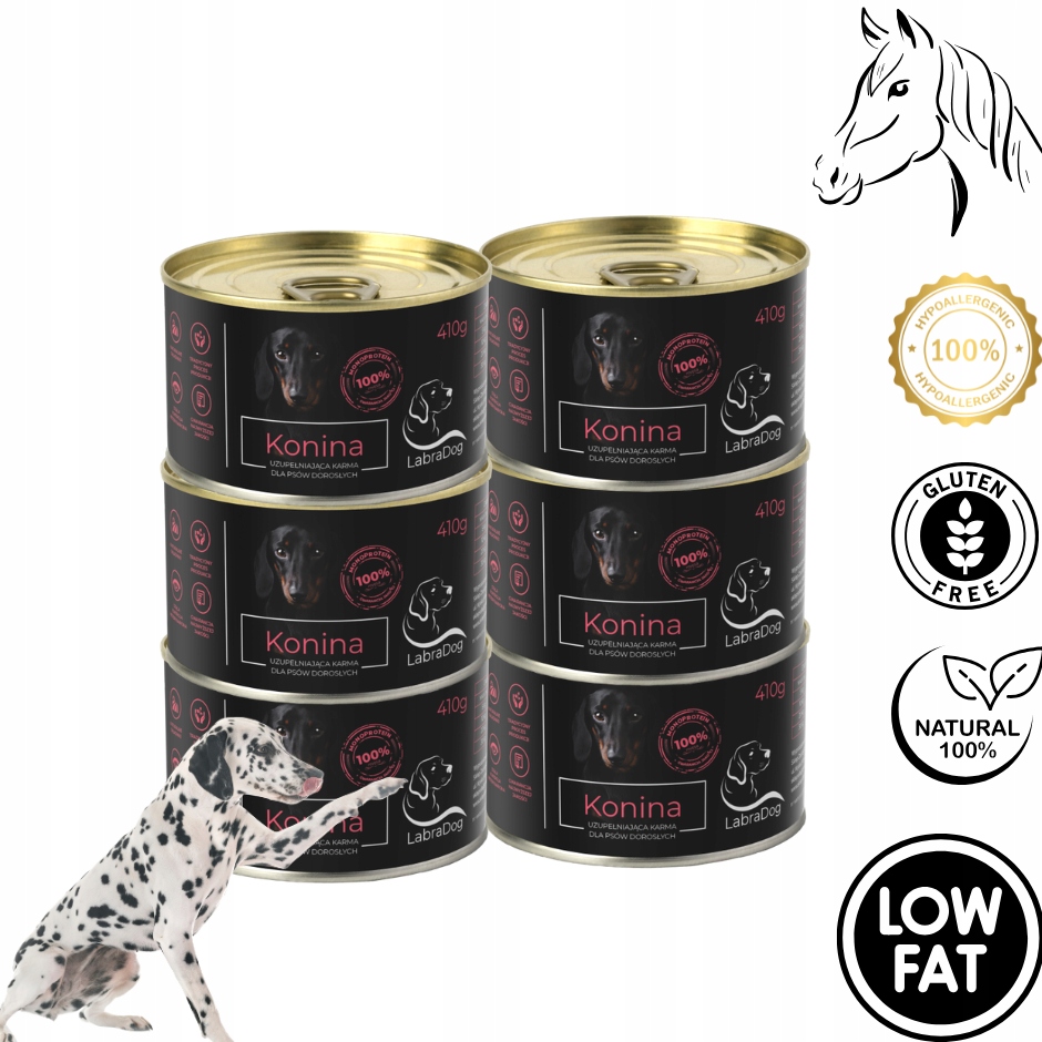 Levně LabraDog Superfood 100% Konina proti skvrnám, pigmentovým skvrnám a alergiím 6x410g