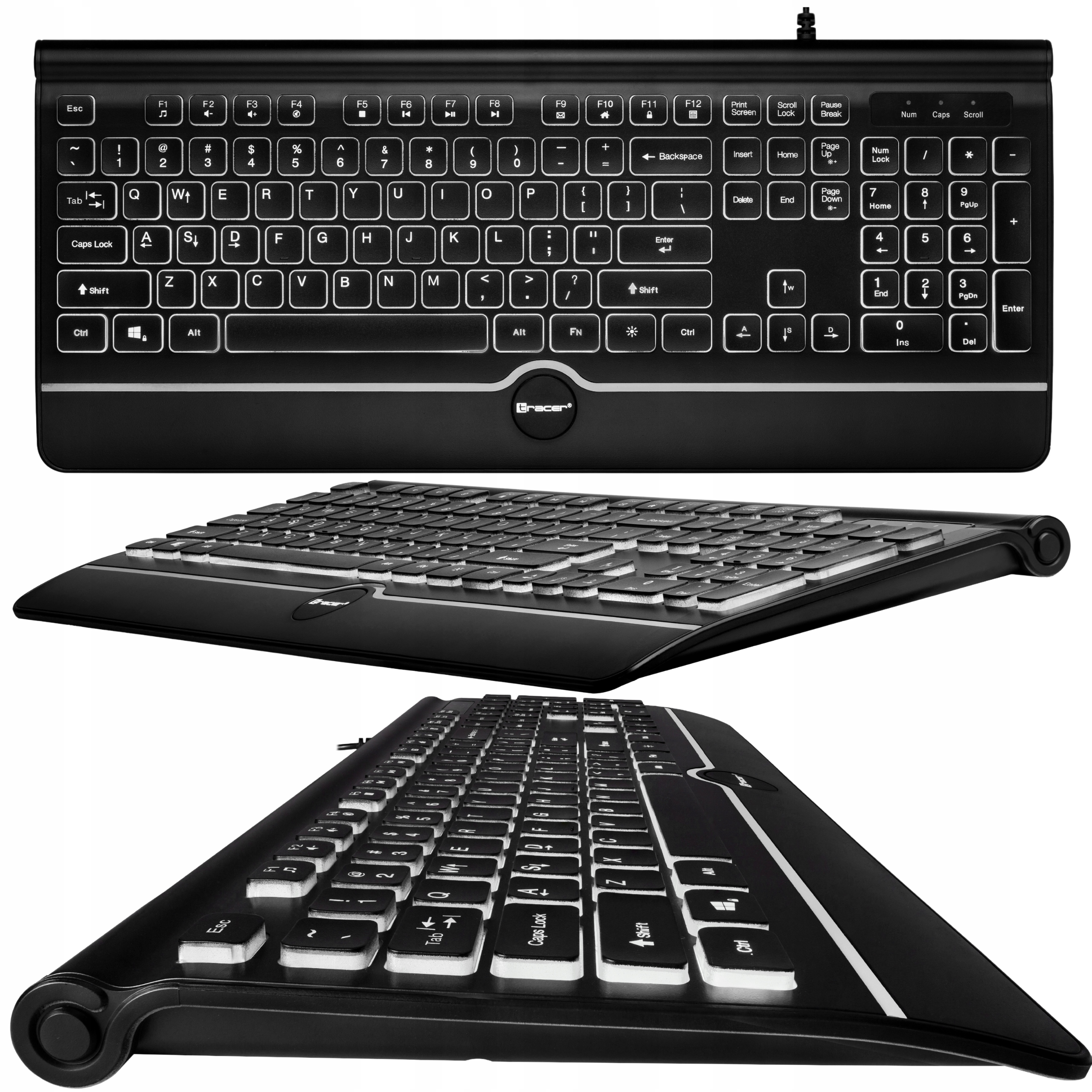 Tracer Ofis Pro USB Białe podświetlenie Czarny
