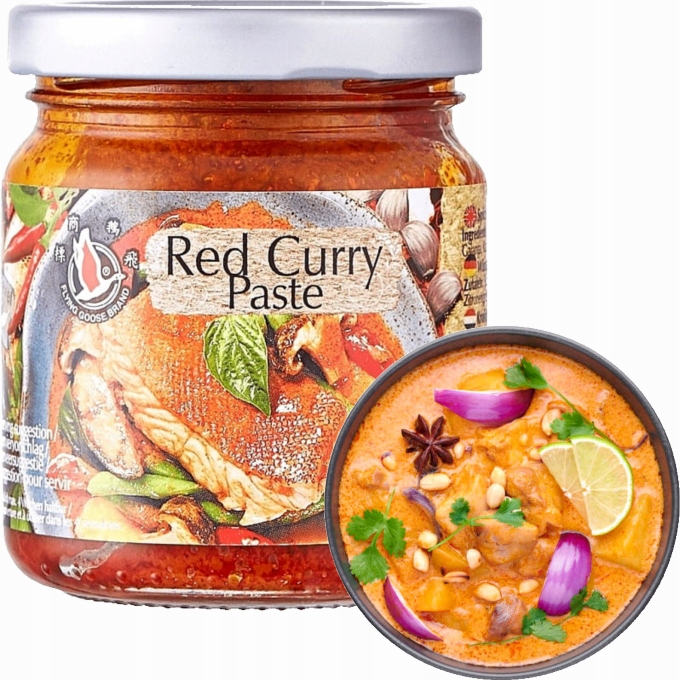 

Tajska Czerwona Red Pasta Curry Ostra Hot 195g Fgb