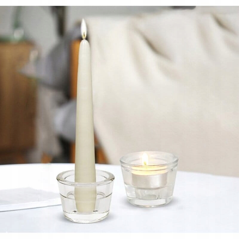 Świecznik szklany 2w1 do świec długich i tealightó Rodzaj na tealighty