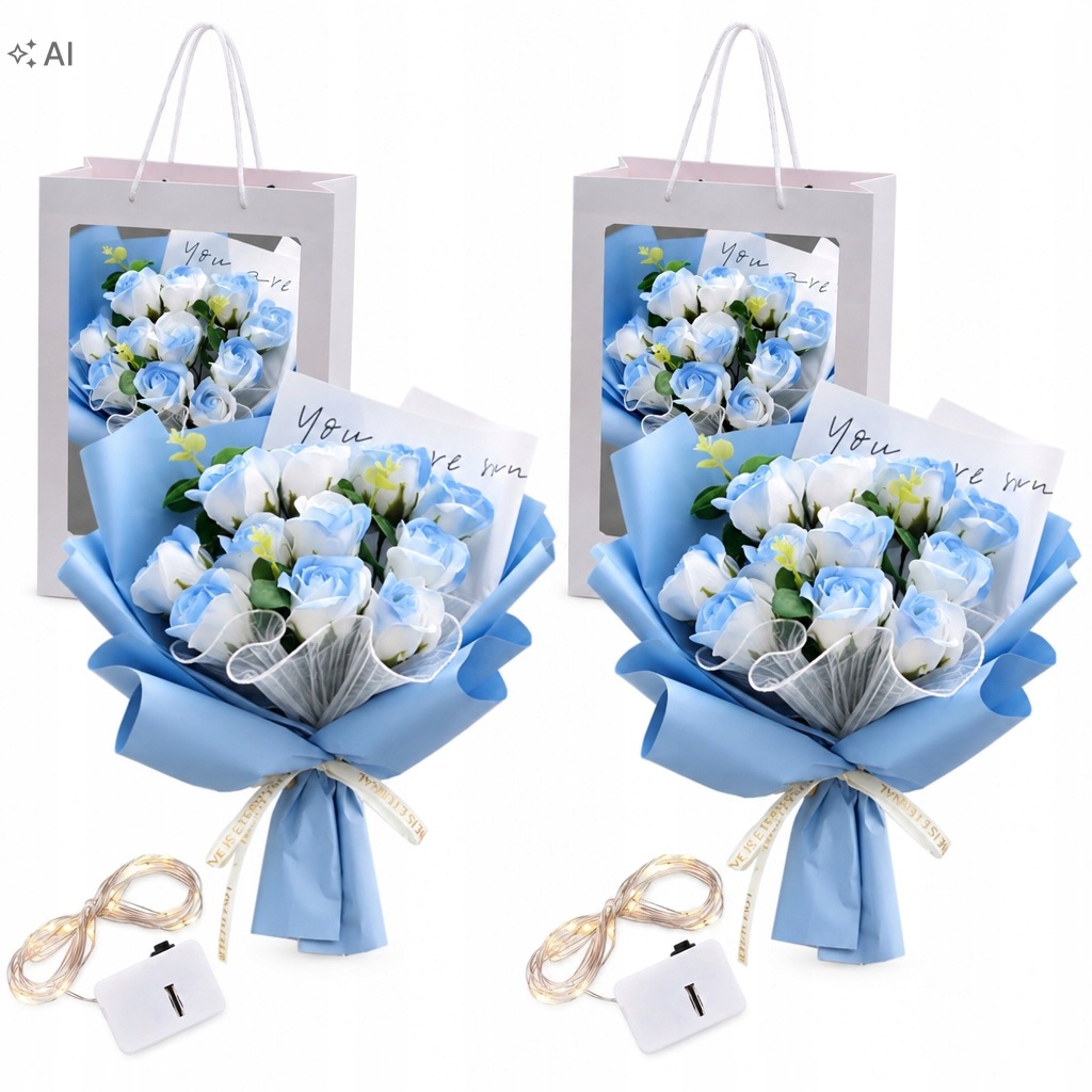 2x Flower box kytice růží s ledem dárek k svatba Den učitelů