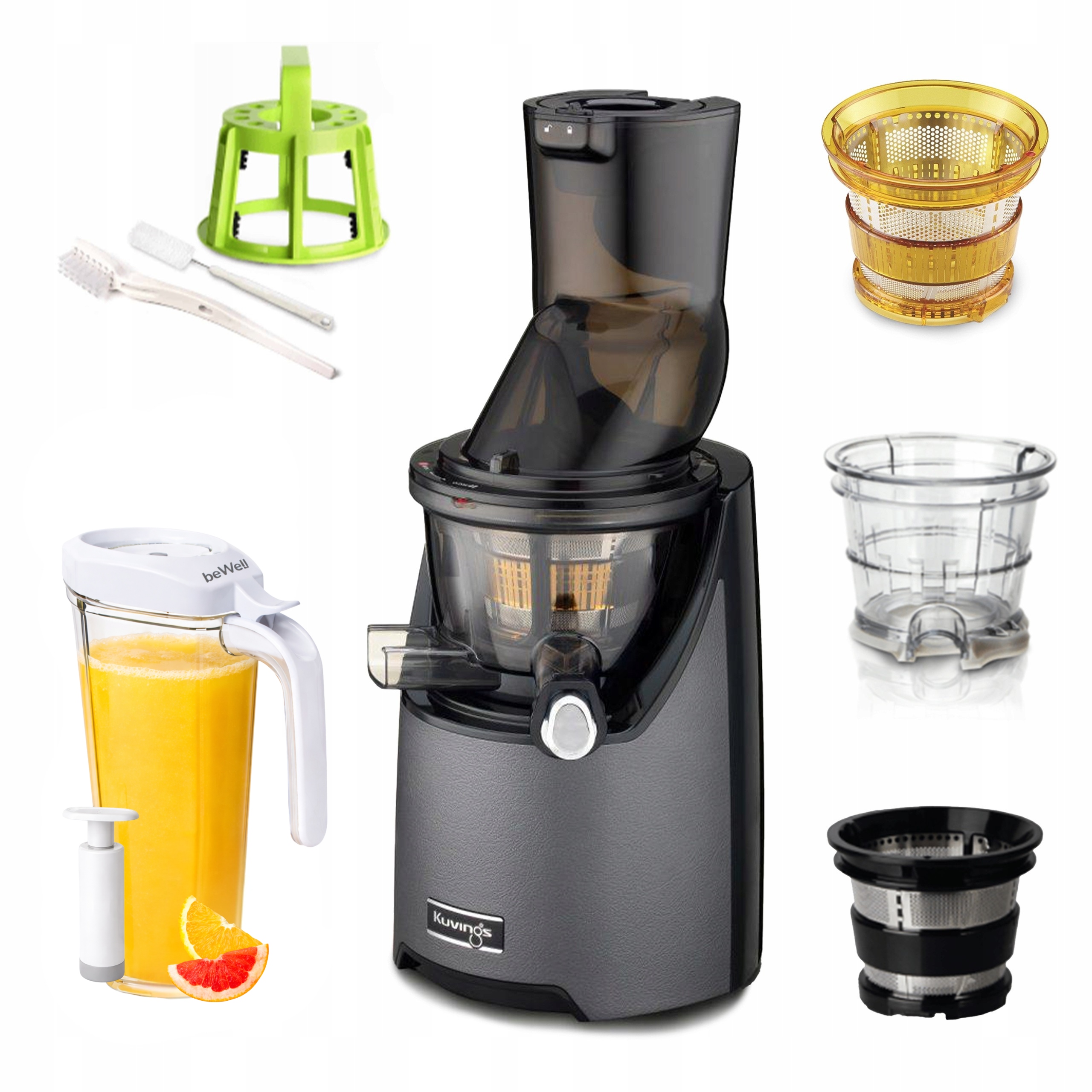 Kuvings EVO820 Plus Pomalý Odšťavňovač Na Šťávy Z Zeleniny 3 Síta