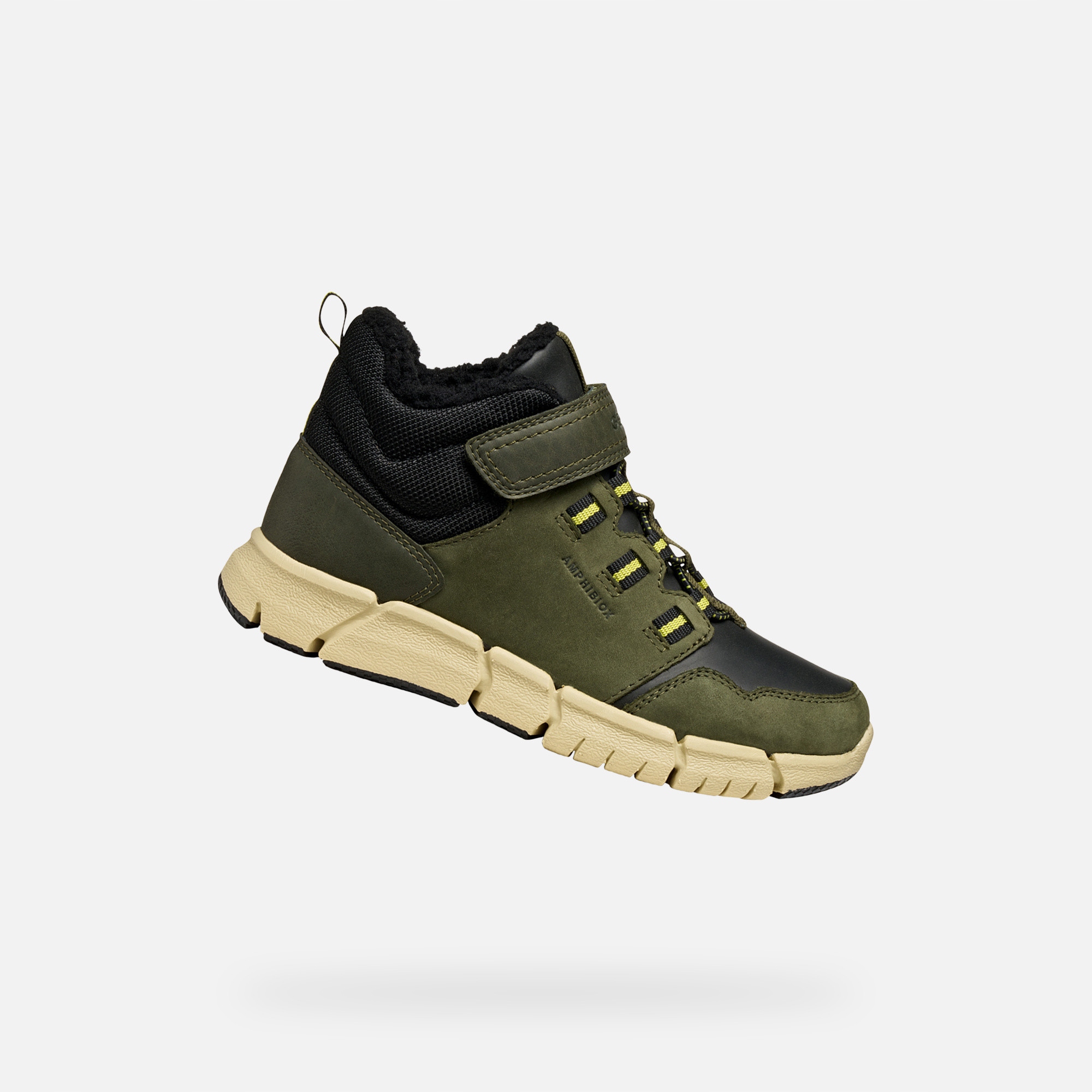 Geox Khaki chlapecká kotníková obuv Geox Flexyper B Abx