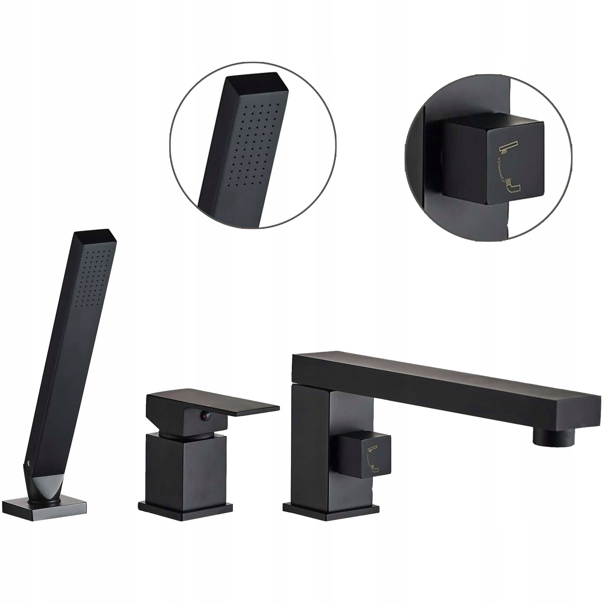 3-otvorová vaňová batéria Glen Black Mat Rea