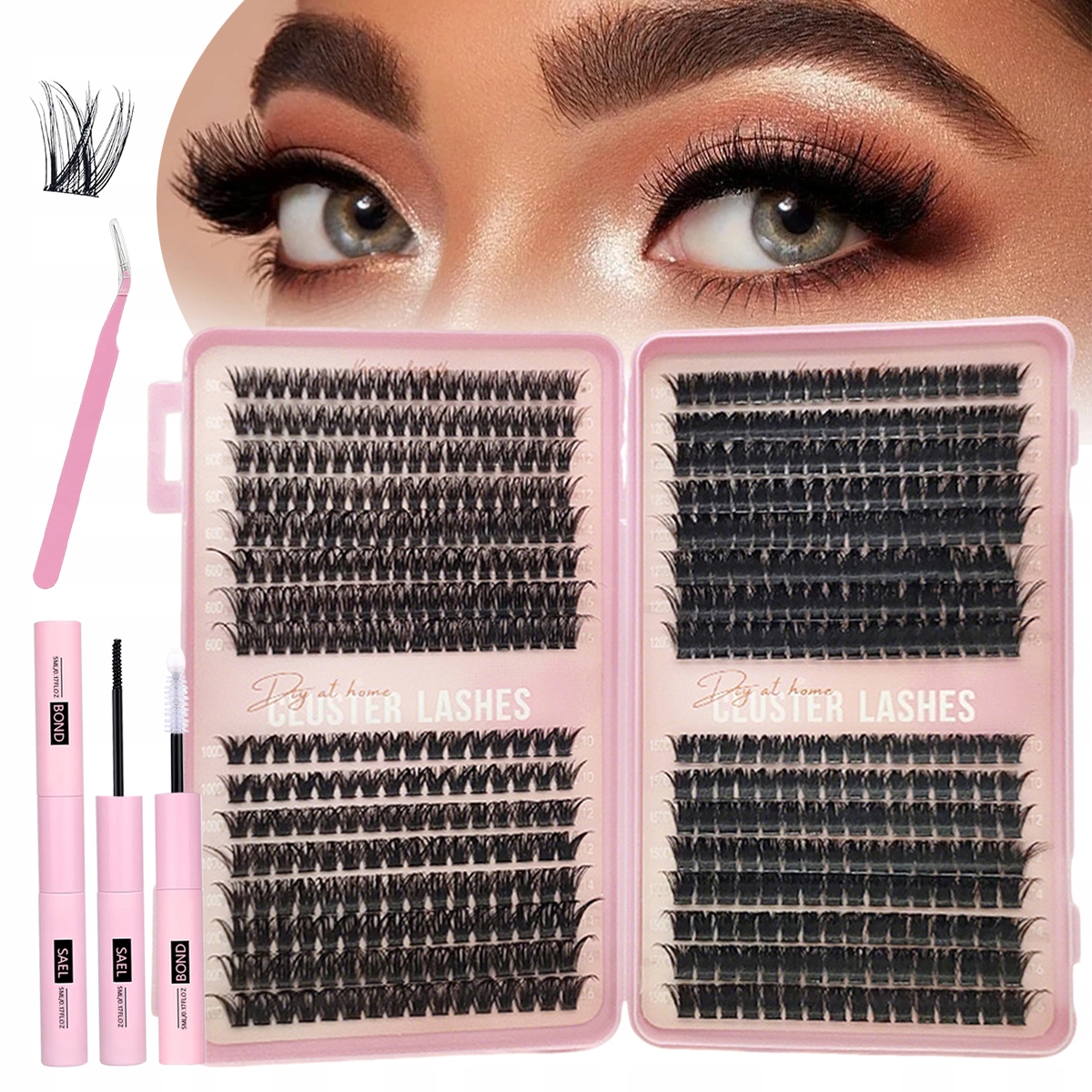 544 Ks Sada Pro Samostatné Prodlužování Řas D Curl Cluster Lashes In