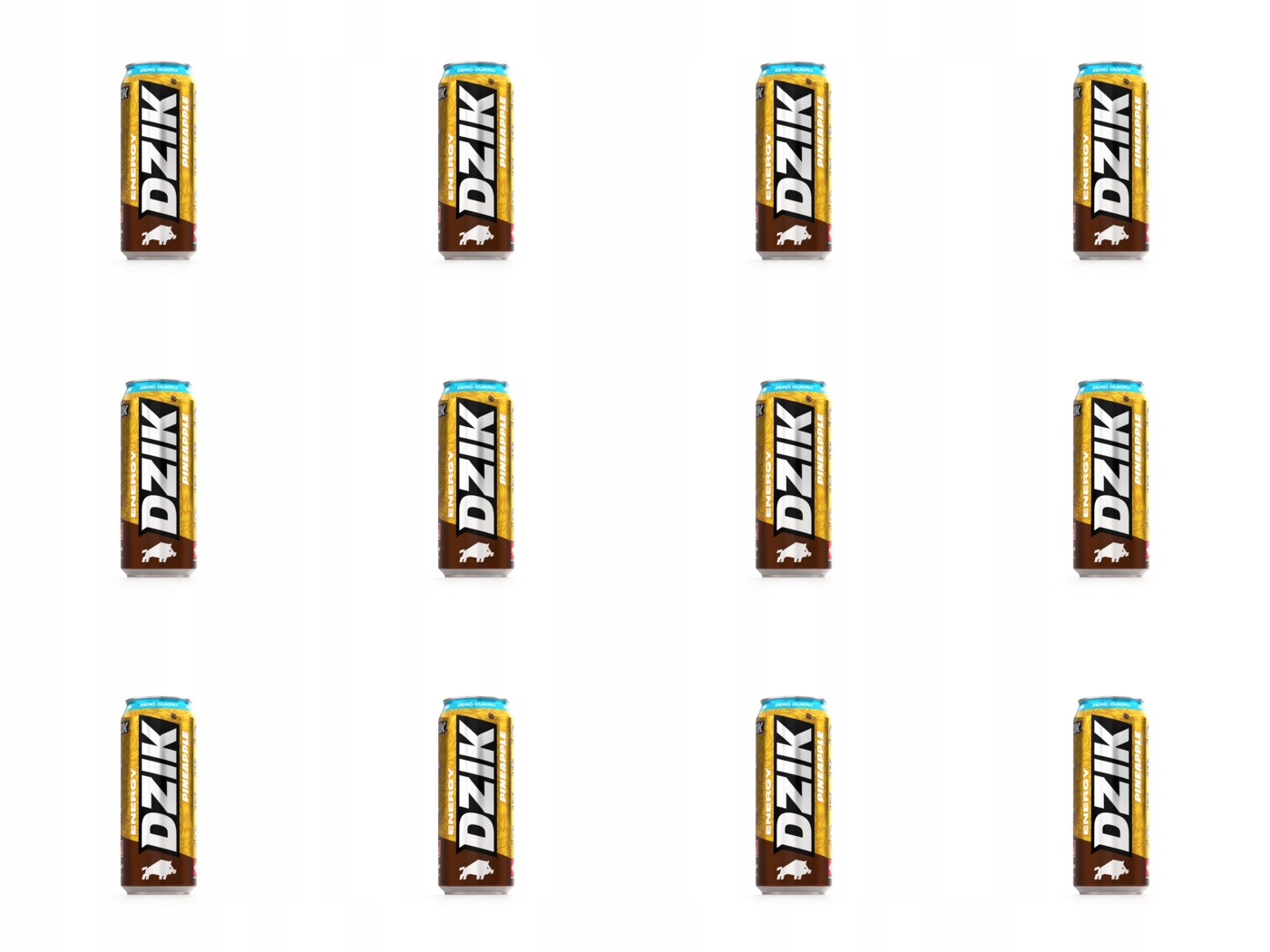 12x 500ml Dzik Energy Pineapple Napój Energetyzujący Zgrzewka
