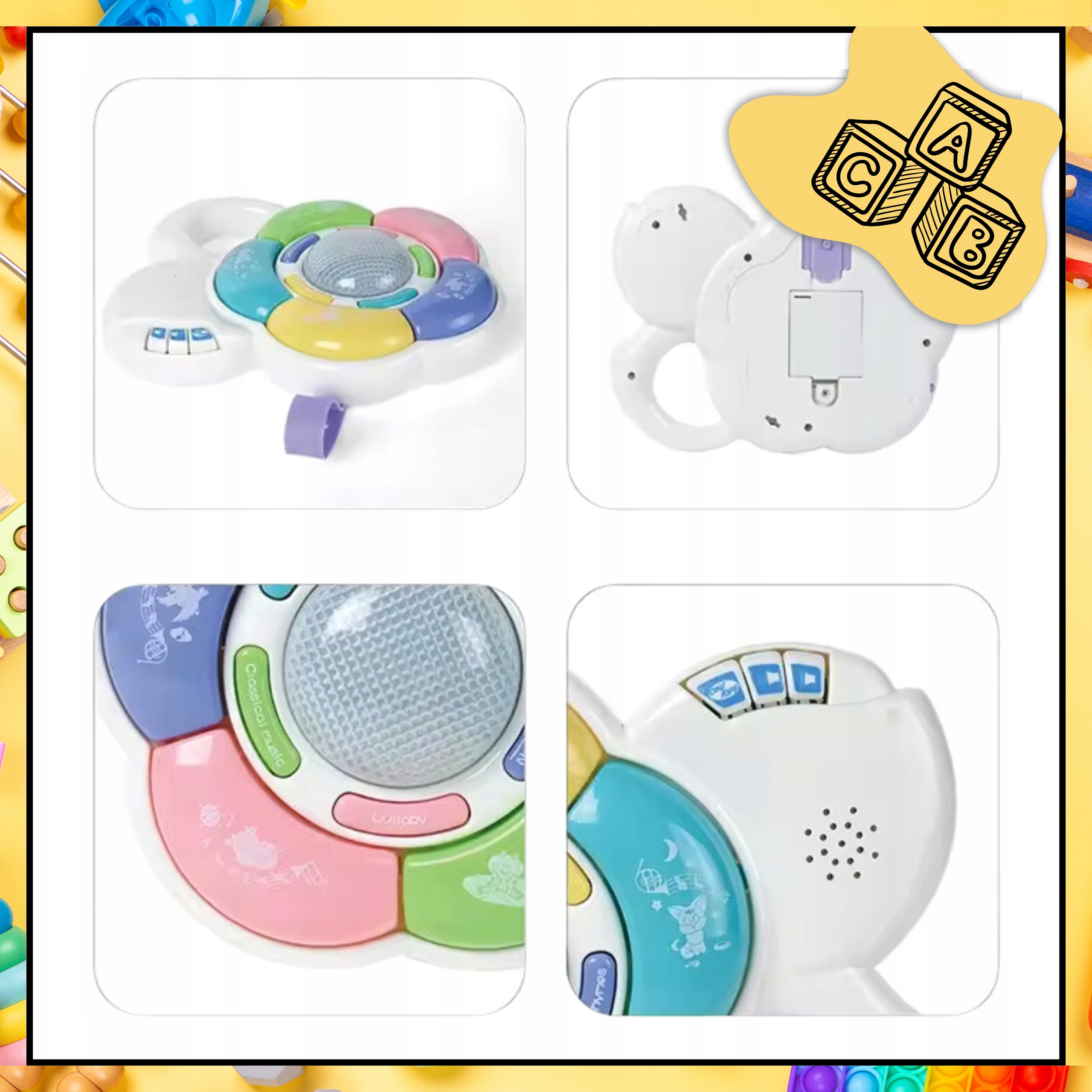 Interaktywna Pozytywka Kwiatuszek Światełka Różnorodne Melodie Zwierzątka Rodzaj pozytywki