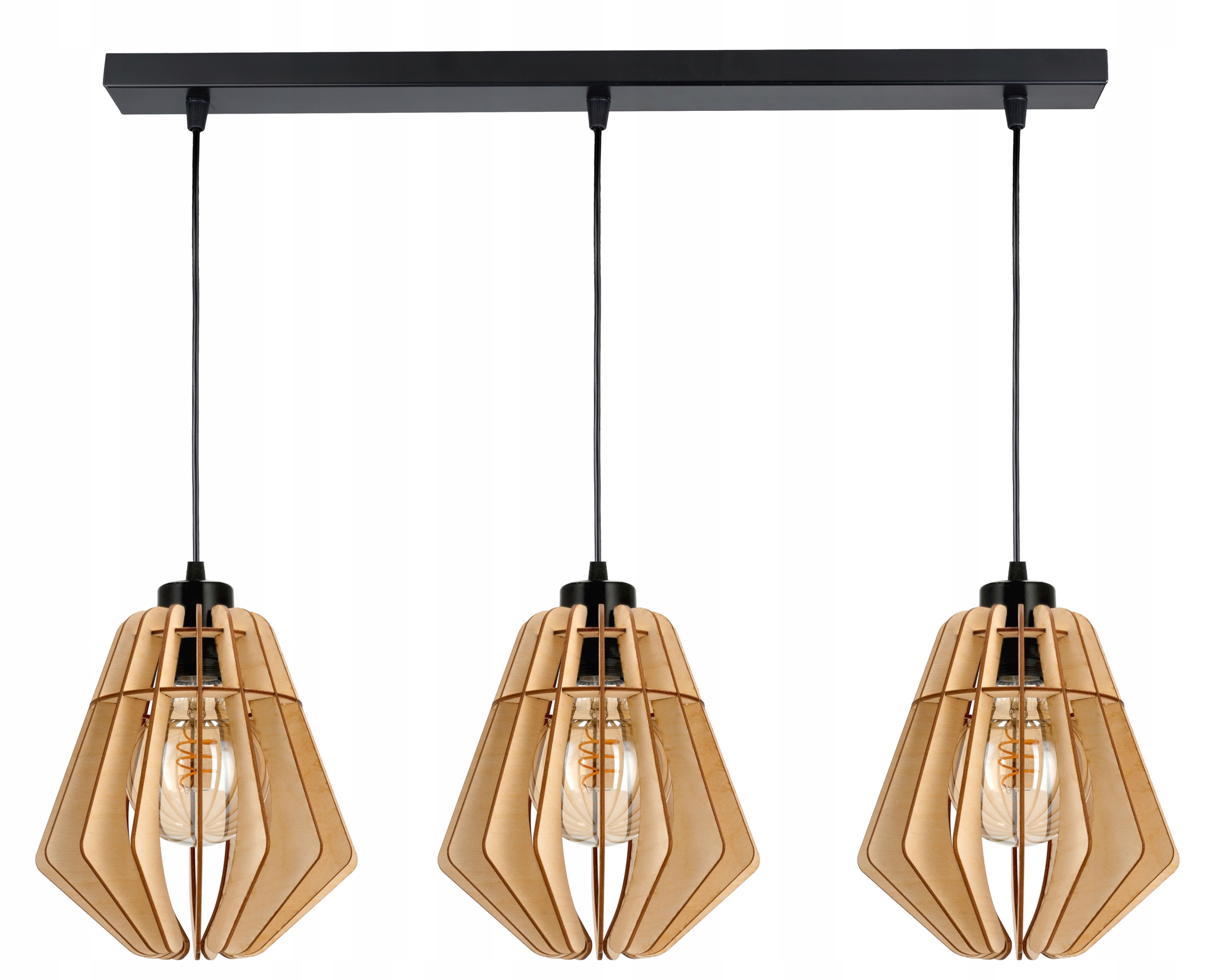 závěsné stropní svítidlo s závěsem Loft Dřevo na 3x E27