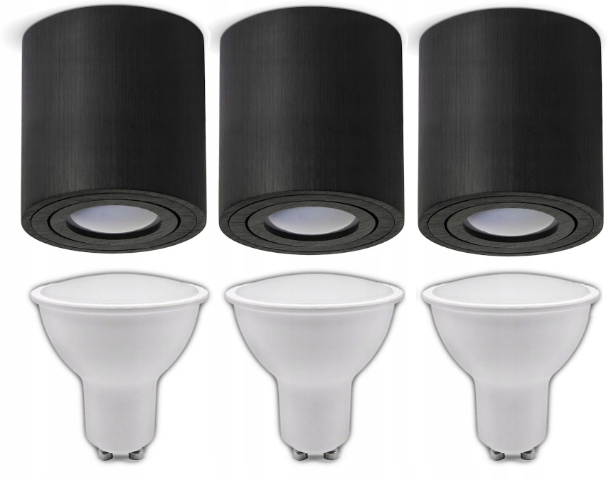 Set 3x Led lampa Spot Halogen Tuba Stropní Svítidlo 3x žárovka Teplá bílá