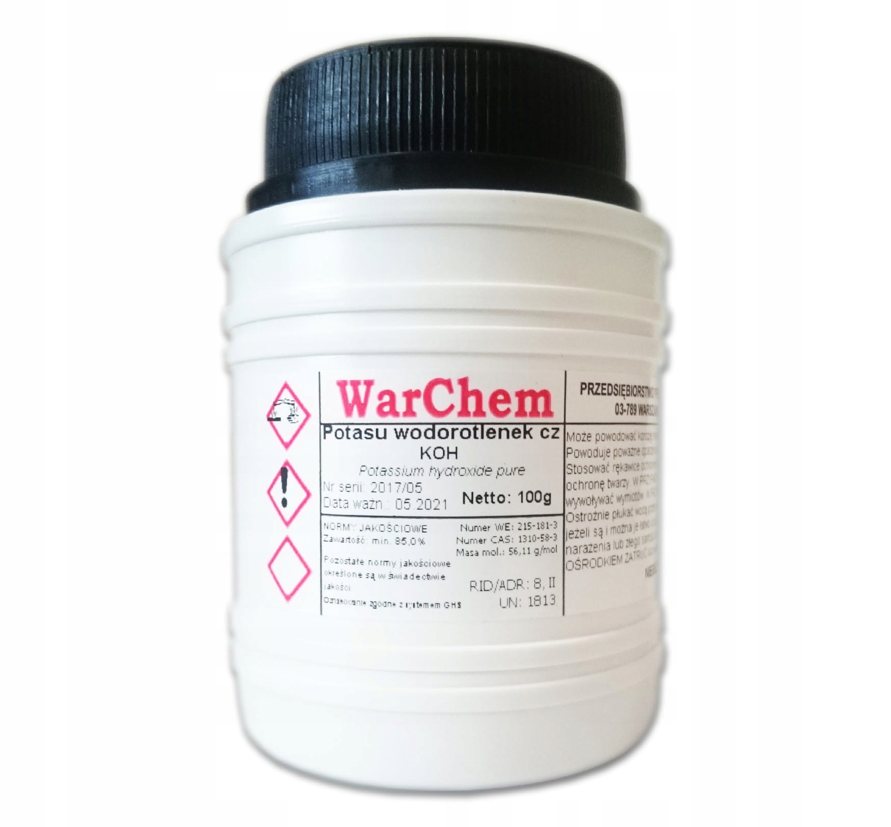 

Wodorotlenek Potasu 100g Warchem [52344]