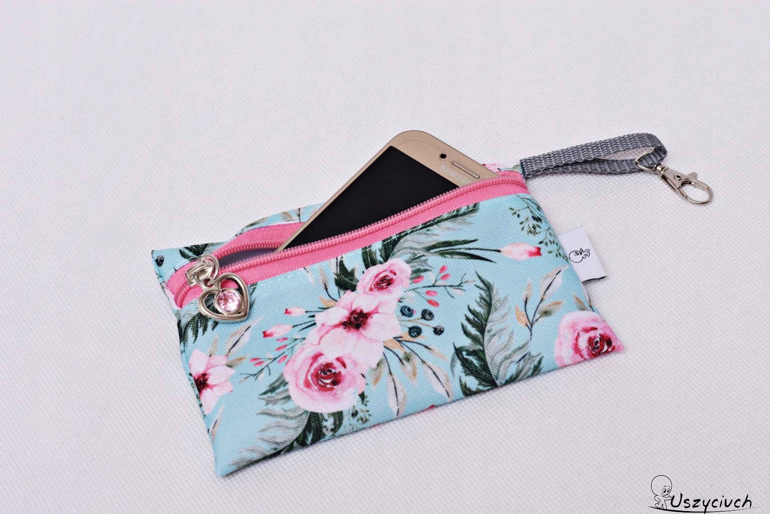 

Etui na telefon saszetka na klucze portfelik kwiat