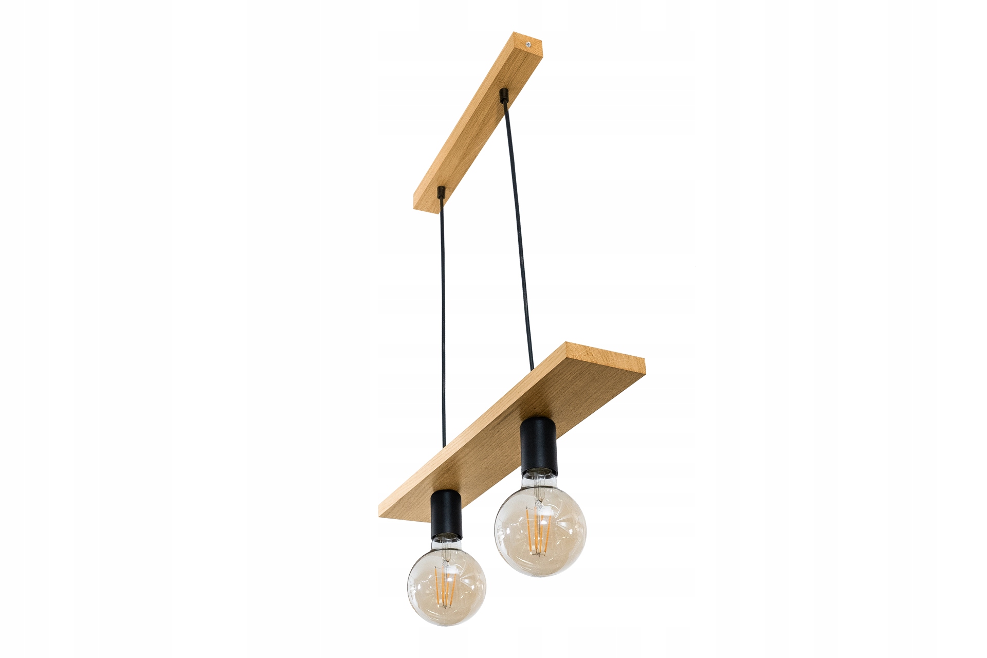 Závěsná stropní Led lampa 2x E27 0-110 cm Dubová na omítku Převis Deska Obývací pokoj