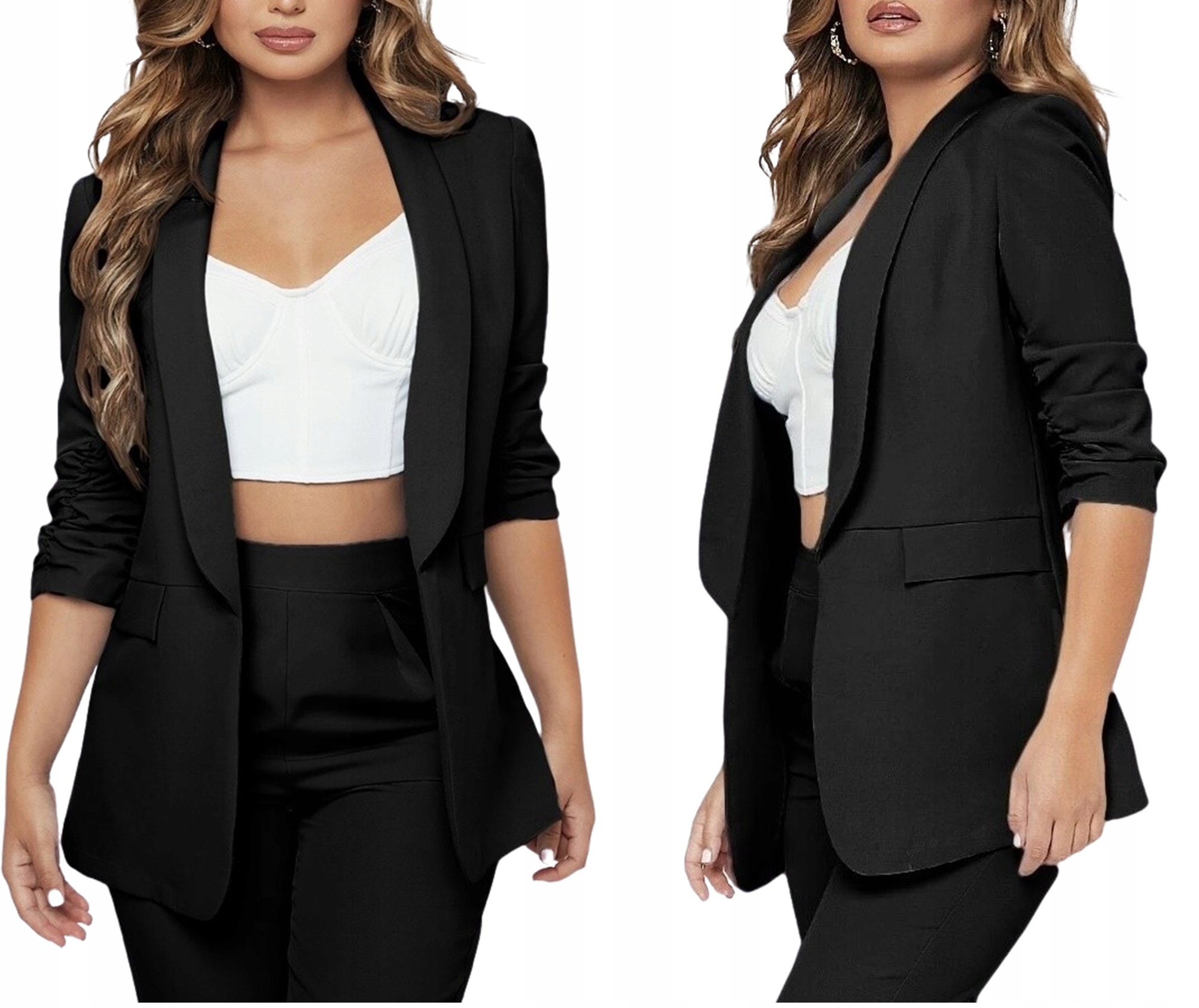 Marynarka damski marszczony rękaw 4XL/48