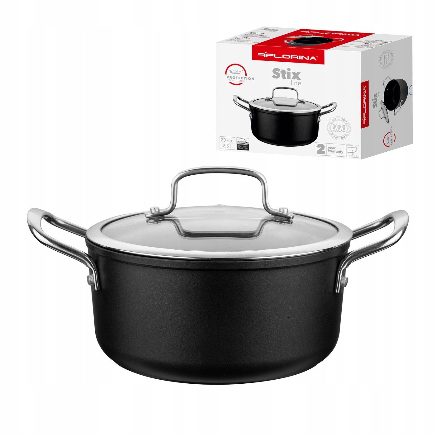 

Garnek z pokrywką Florina Stix 2,5 l indukcja gaz