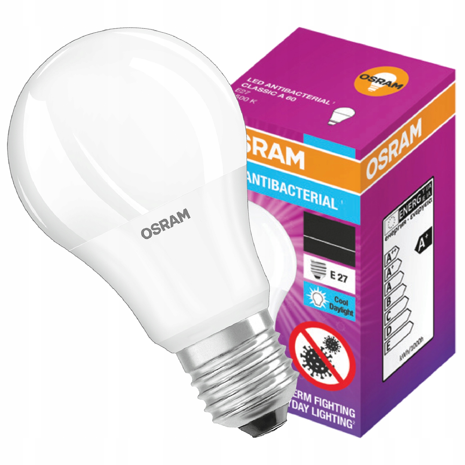 

Żarówka Led E27 Osram Antybakteryjna 8,5W 6500K