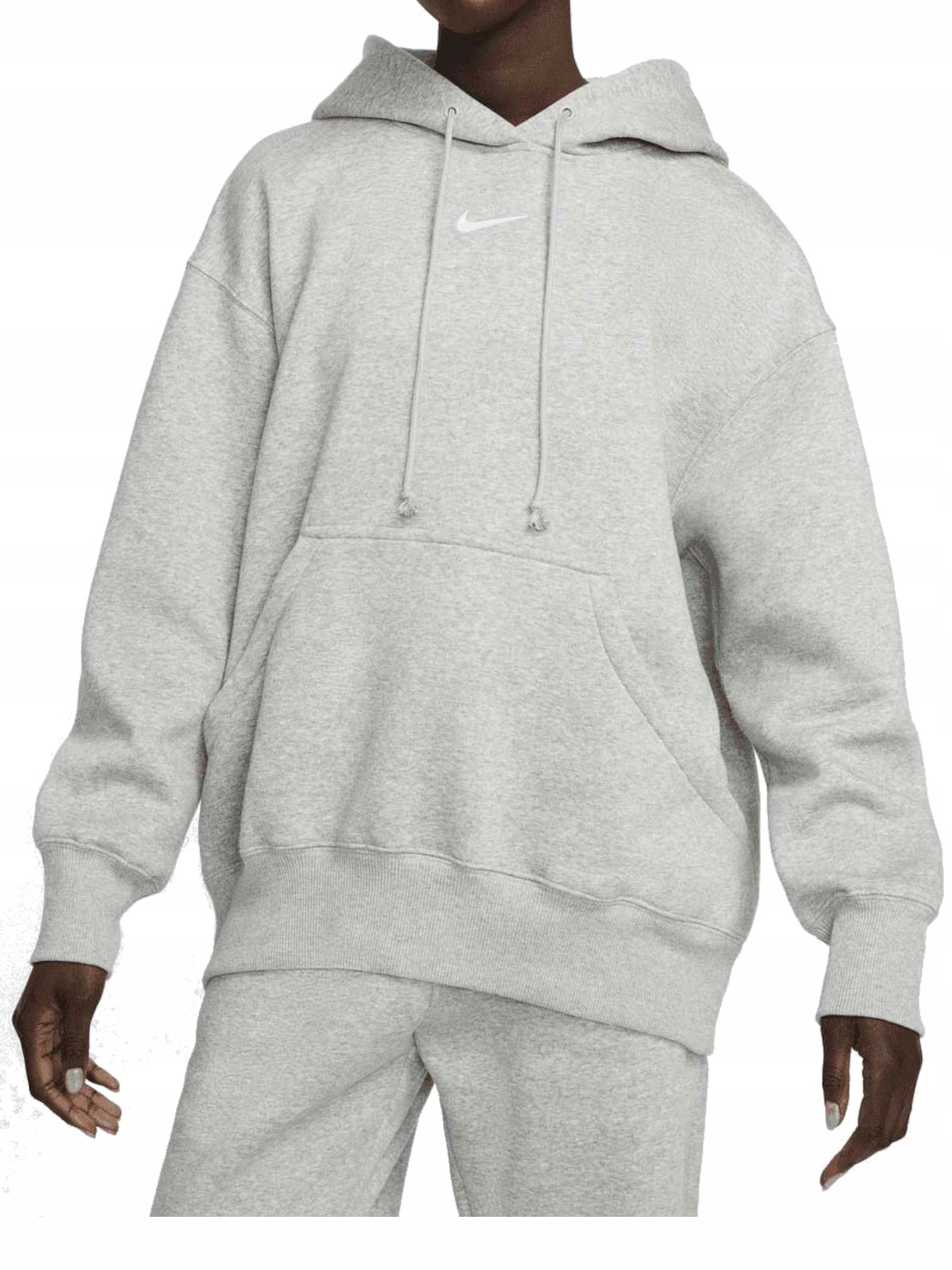 Mikina dámská Nike DQ5860-063 sportovní s kapucí šedá teplá oversize S
