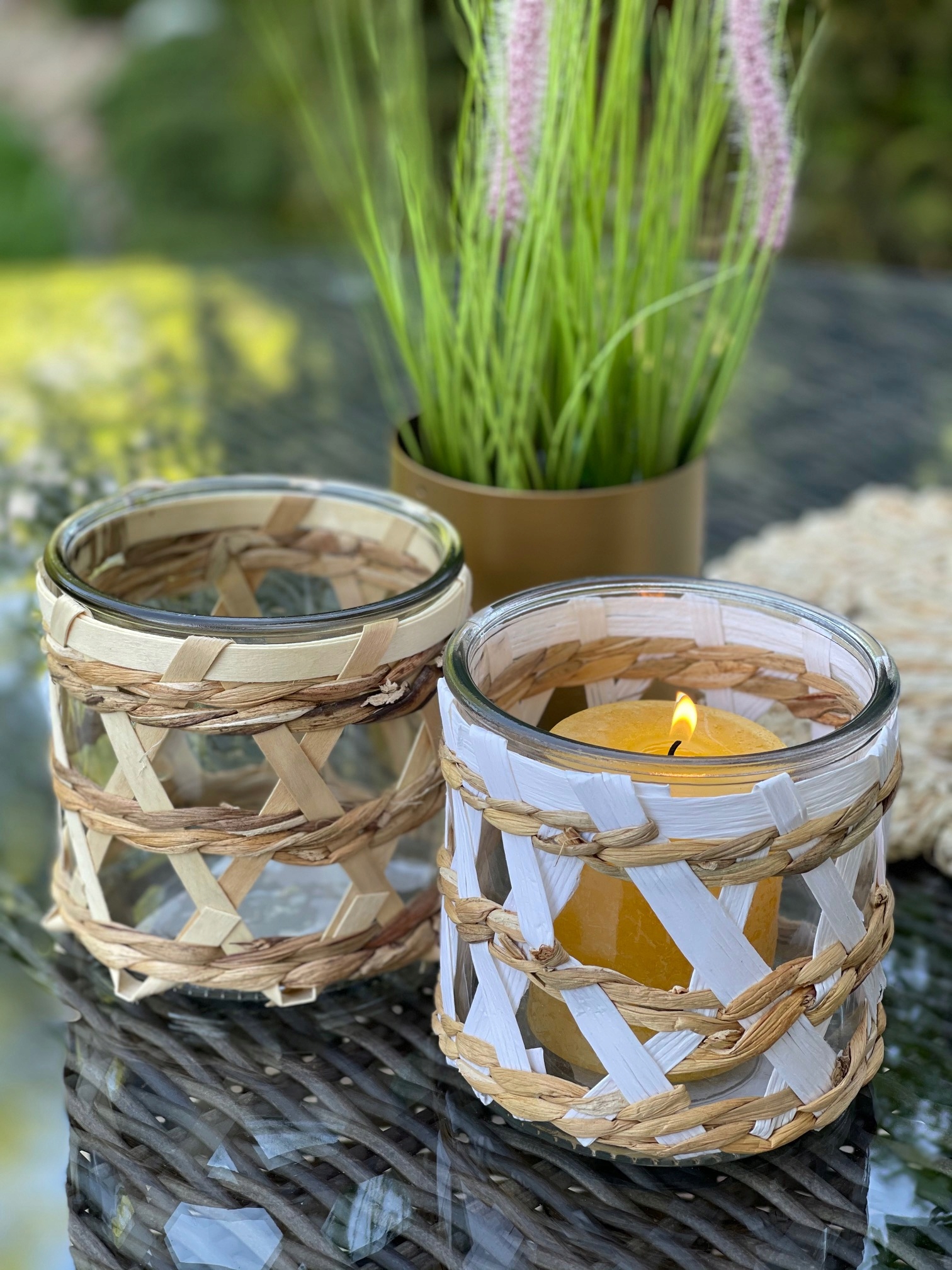 ŚWIECZNIK BAMBUSOWY DO PODGRZEWACZY SZKŁO BAMBUS b Rodzaj lampion