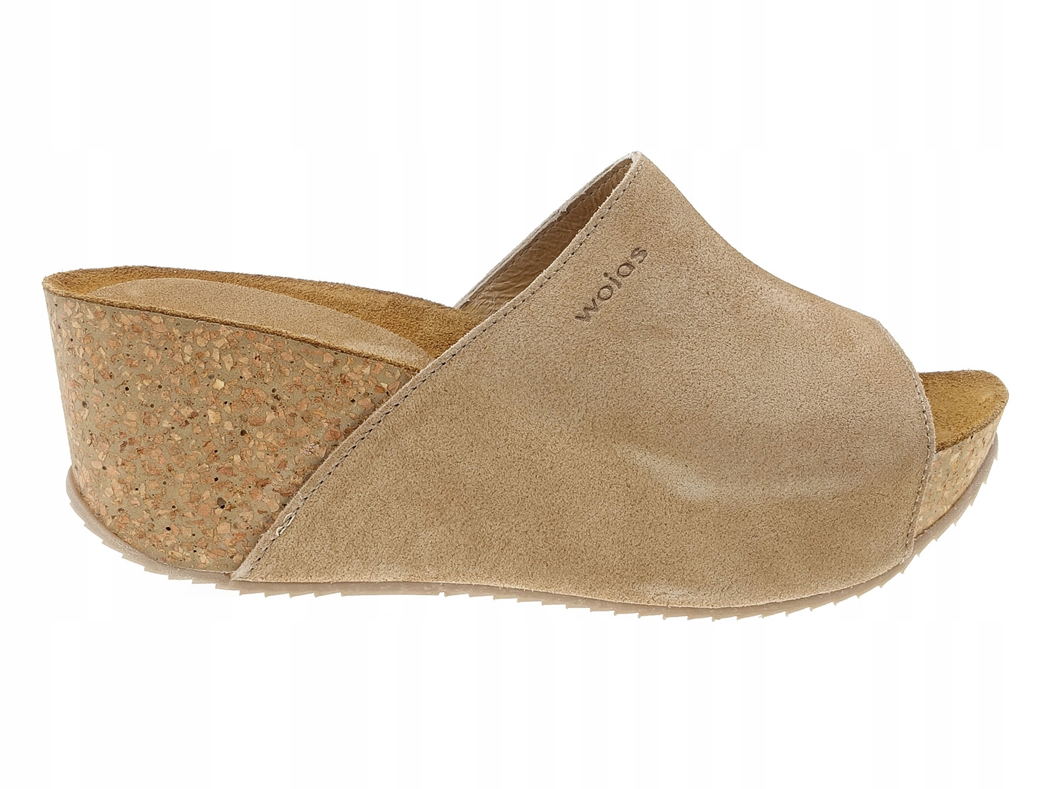 Wojas klapki damskie koturny 74021-64 beż, skóra 38