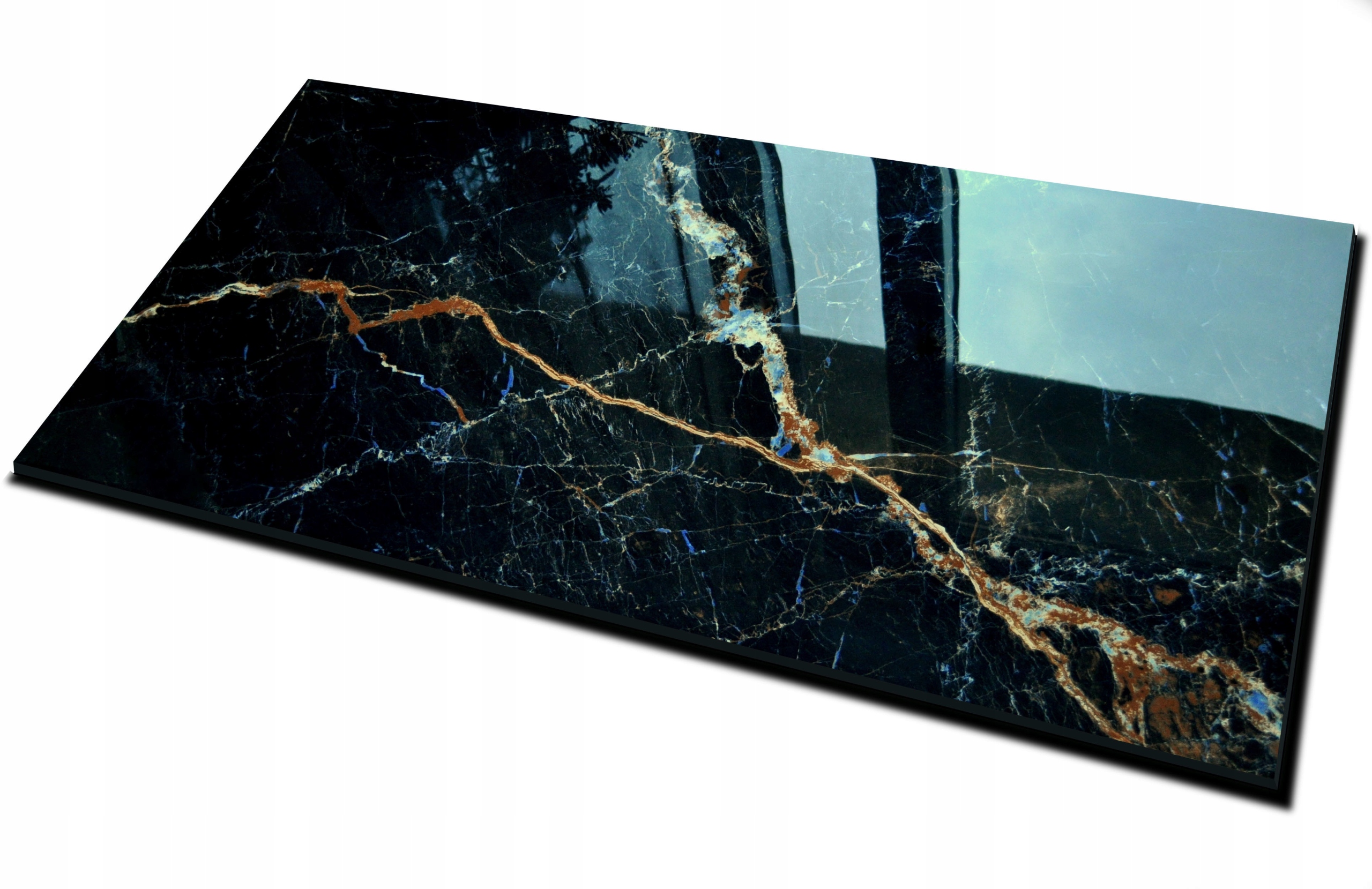 КЕРАМОГРАНИТ ЧЕРНЫЙ МРАМОРНЫЙ ПОЛ ПЛИТКА СТЕНЫ БЛЕСК 120X60 CERAL