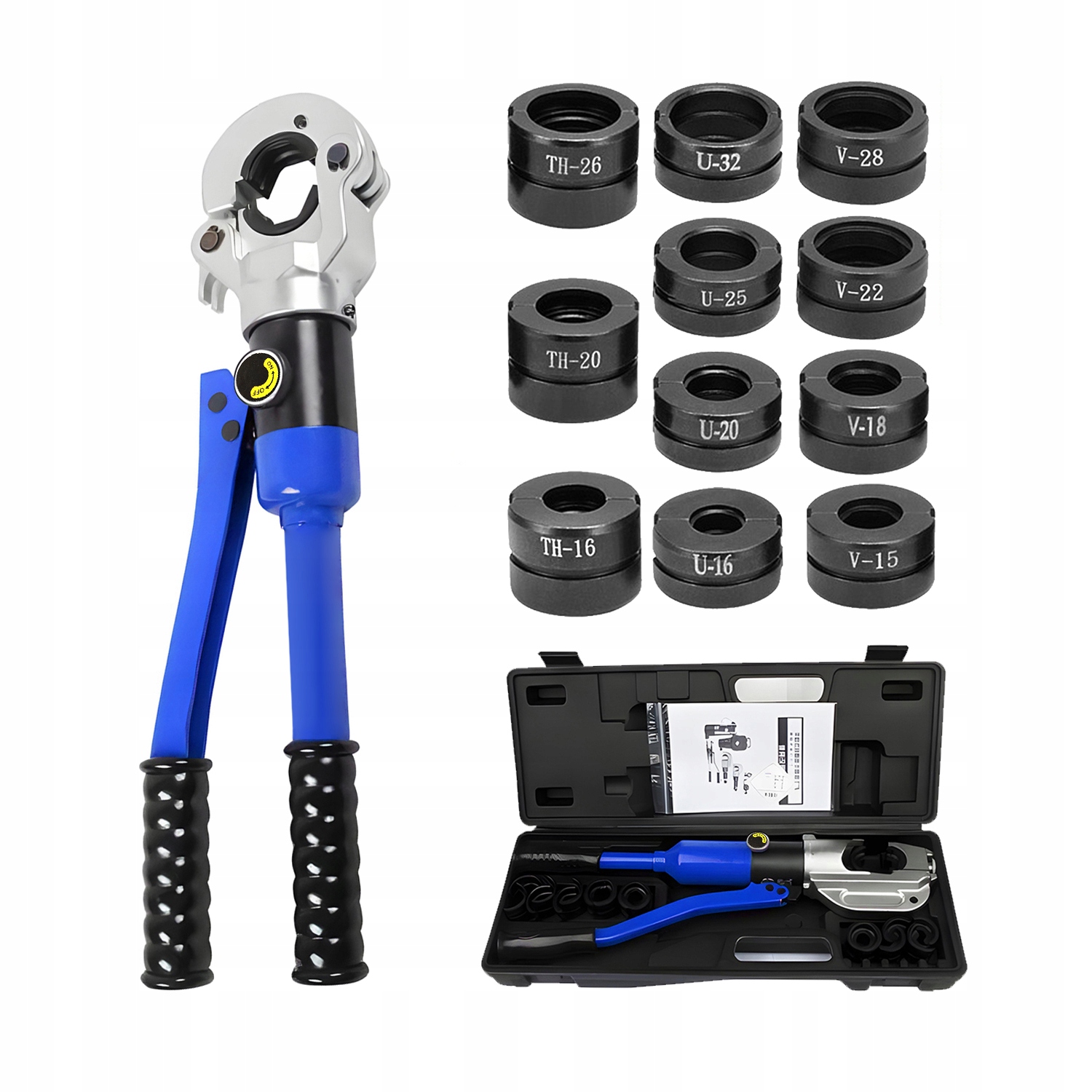PRASKA ZACISKARKA HYDRAULICZNA RĘCZNA DO RUR PEX 12T MATRYCE PERT U 16 - 32 EAN (GTIN) 5907190136975