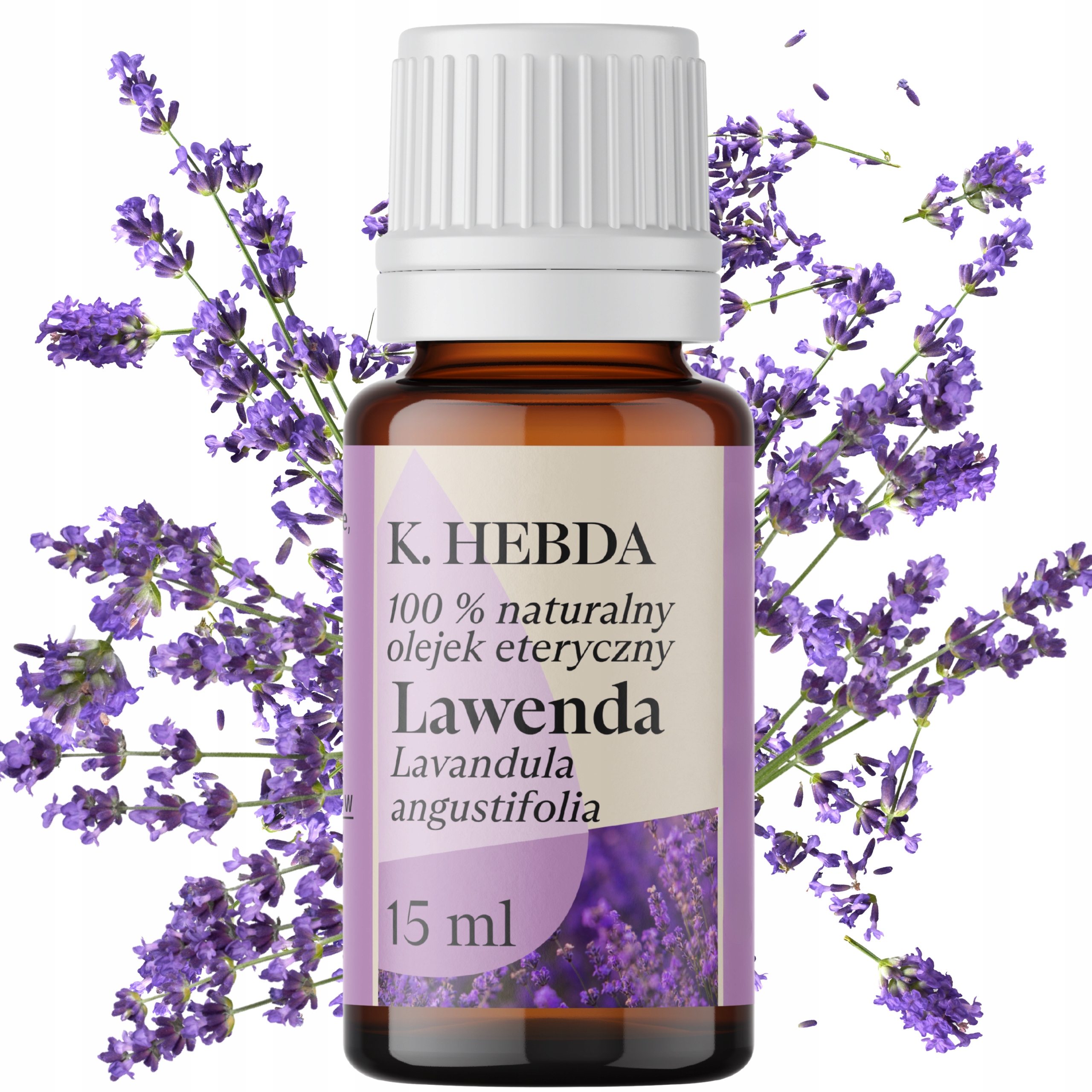 Olejek Eteryczny Lawendowy Naturalny Zapach Aromaterapia Relaks 15ml Hebda