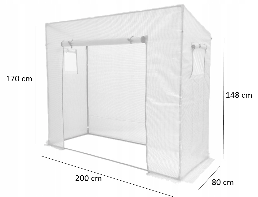 TUNEL OGRODOWY SZKLARNIA FOLIAK NA POMIDORY BIAŁY 200x77x168/146 cm EAN (GTIN) 5900779860766