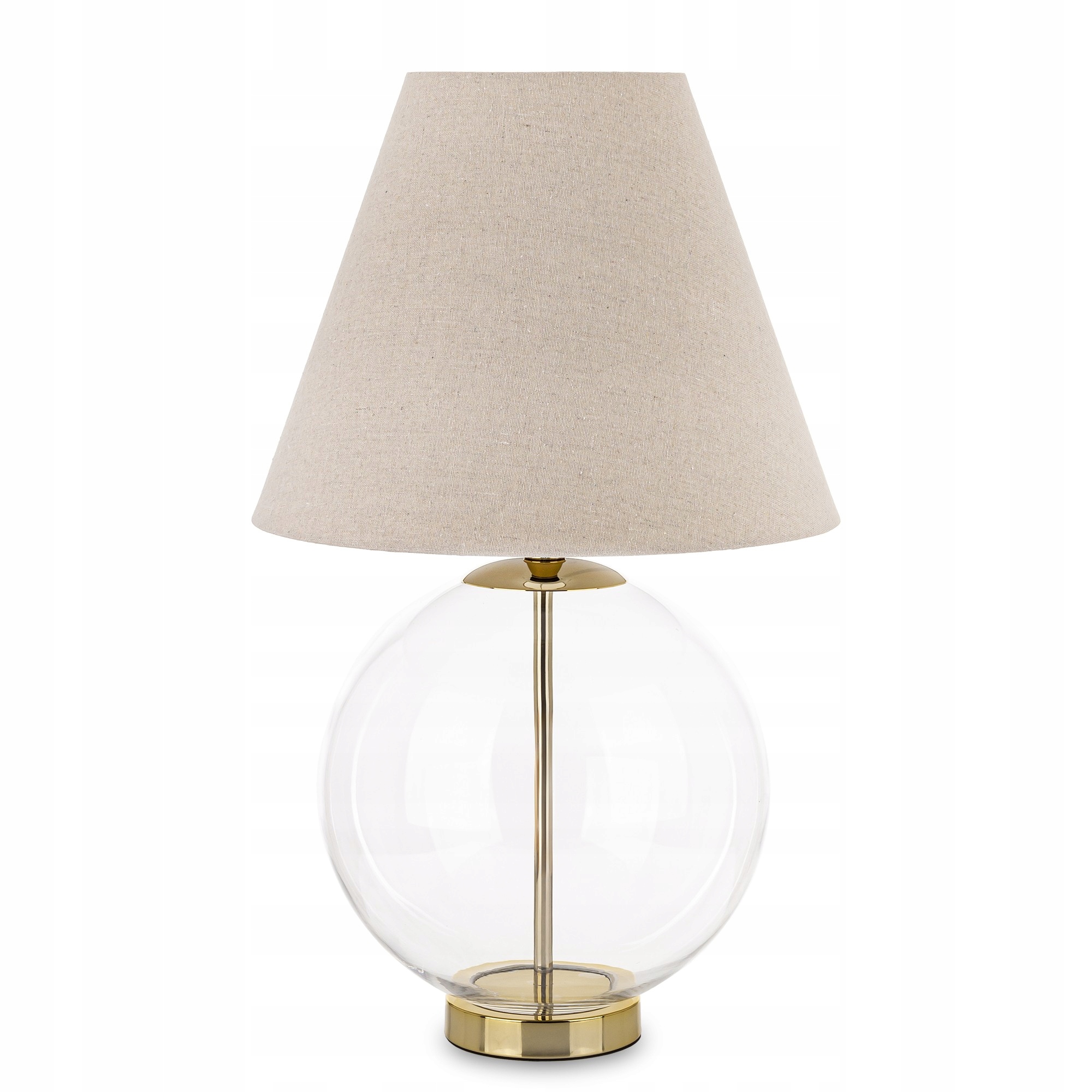 Elegantná stolová lampa so zlatým tienidlom, krémová, sklenená dekorácia na noc