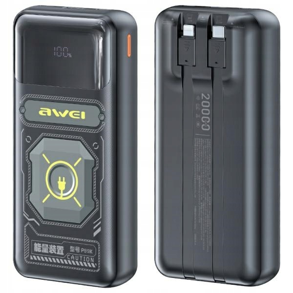 Awei PowerBank P99K 20000mAh 22.5Wczarny/black