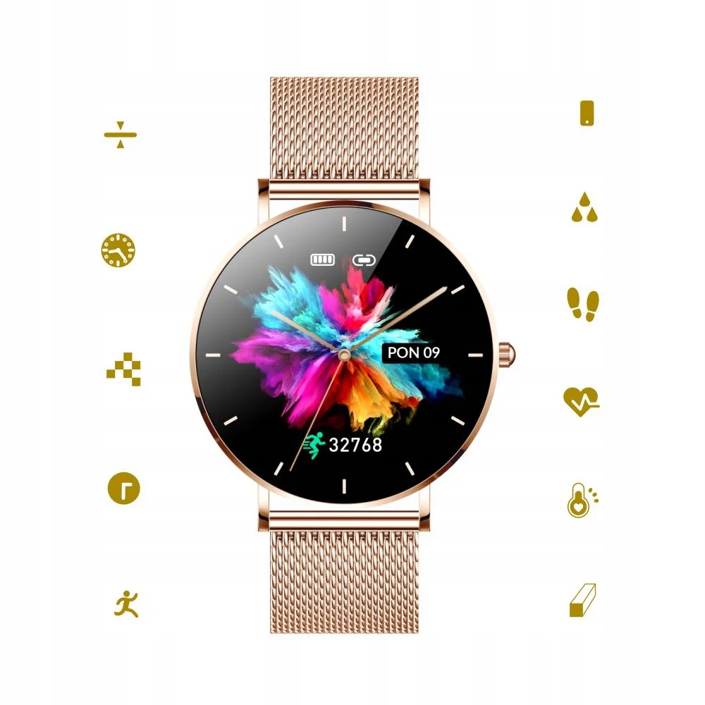 SMARTWATCH ZEGAREK DAMSKI ZŁOTY ALEXA + PASEK Stan opakowania oryginalne
