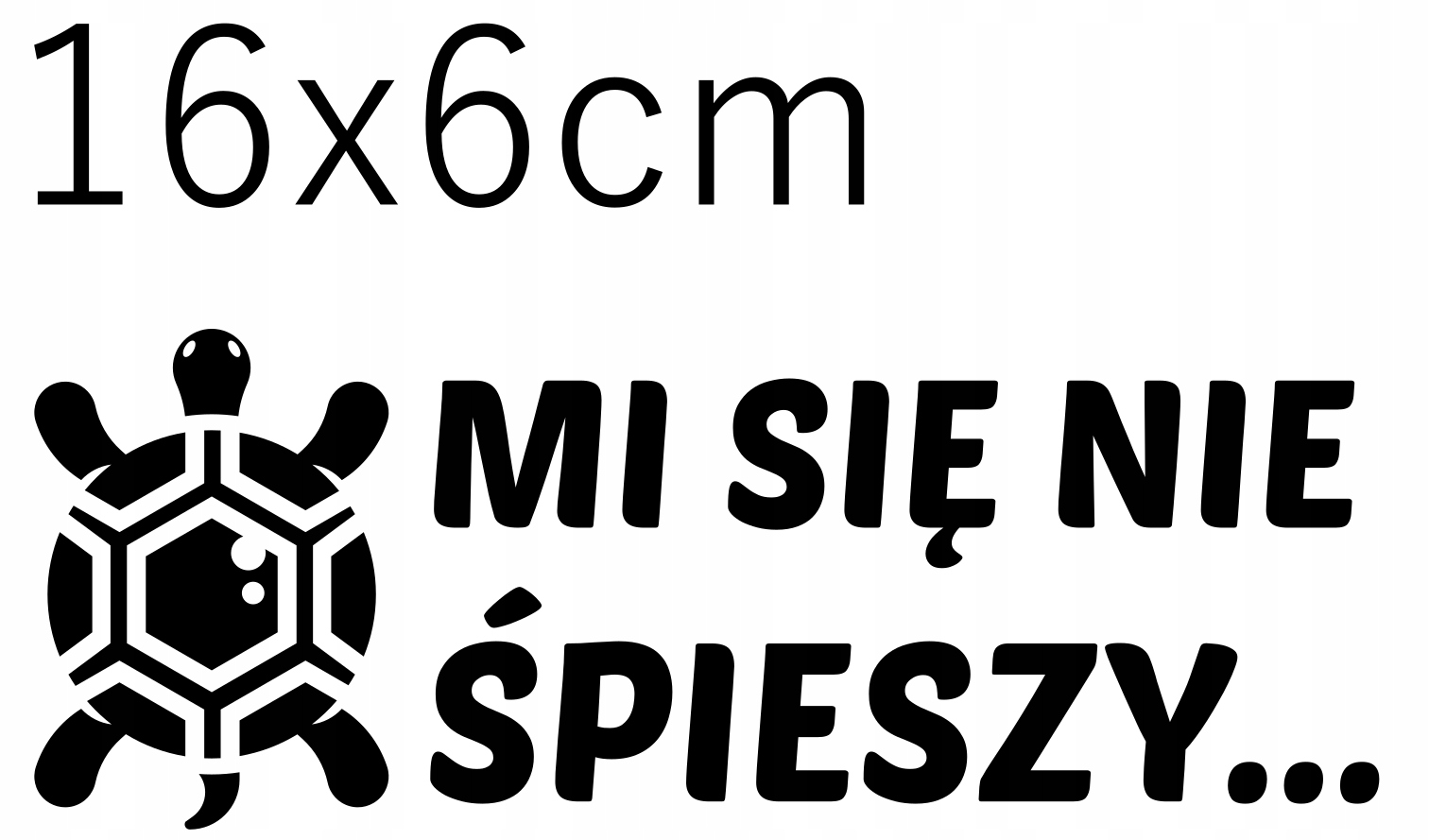 

Naklejka Żółw mi się nie śpieszy 16x6cm