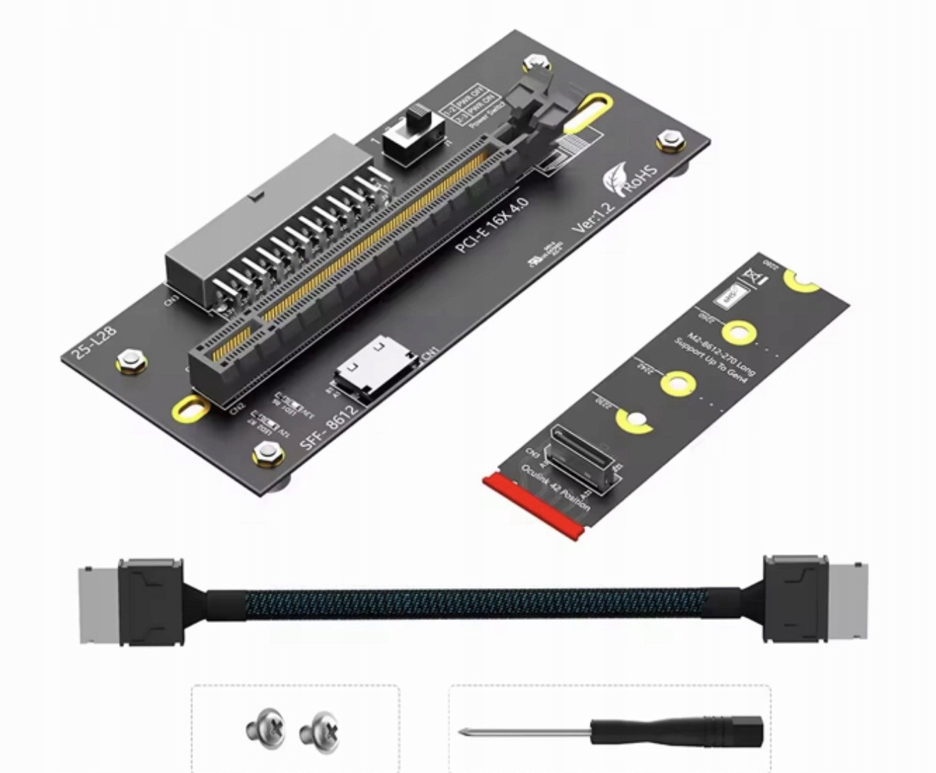 Karta adaptera Riser M.2 Pci-e x16 4.0 Rtx 5060 kabel Oculink SFF-8612