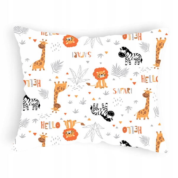 Poszewka na poduszkę biała w zwierzątka 40x60 cm