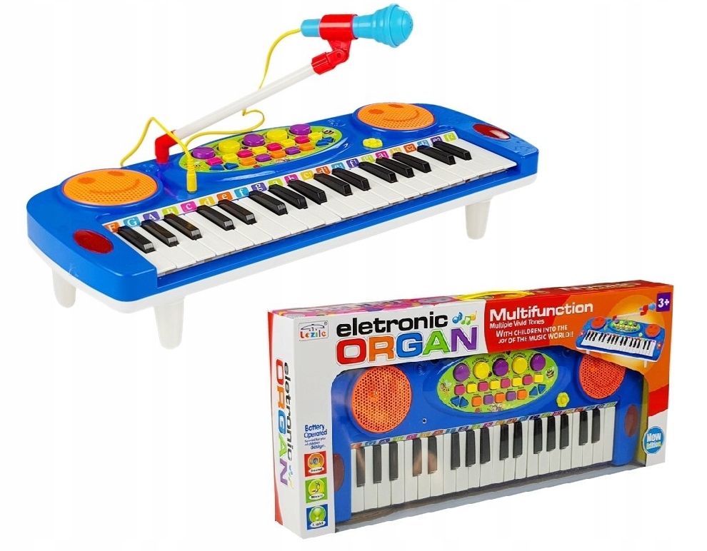 PIANINKO ORGANY RÓŻOWE MIKROFON BĘBENEK NAGRYWANIE