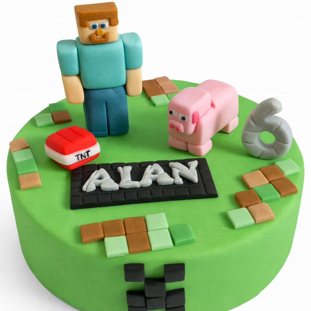 Levně Cukrové figurky na dort pixely Tnt prasátko Stev sada