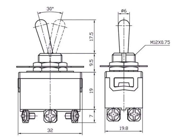 Przełącznik ON-OFF-ON KN3(C) 203 EAN (GTIN) 5901436724933