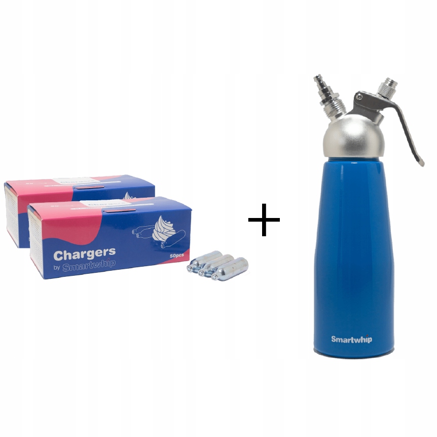 Smartwhip 8 g – 2 × 50 nábojů N2O Dárek hliníkový sifon 250 ml