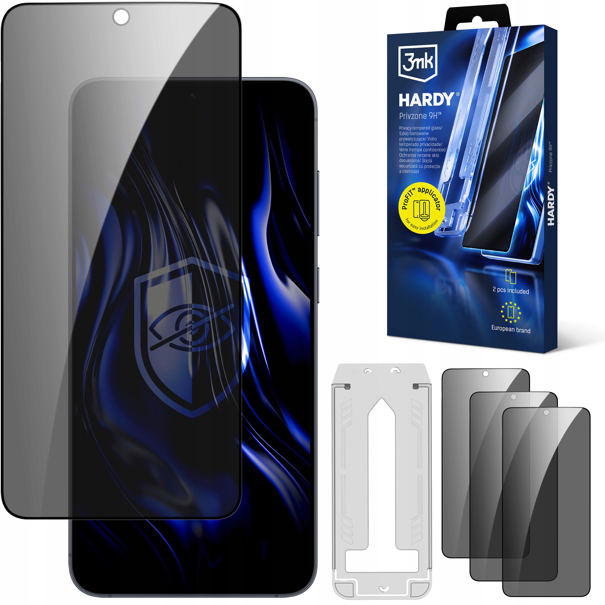 4x Szkło hartowane prywatyzujące 3mk na ekran do Samsung Galaxy S24+/S25+